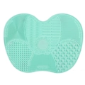 Mint green silicone makeup brush cleaning mat with varied textures for deep washing - Mint Green