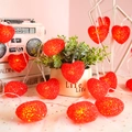 Red heart-shaped LED string lights with crystal texture for romantic room decor - 3m 20LEDs Battery Operated (Steady On + Flash) / Red