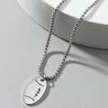 Collana con ciondolo a forma di palla da rugby in acciaio inox con catena a scatola - Collana Rugby Argento
