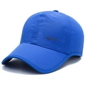 Quick-dry breathable sport baseball cap in bright blue with laser cut holes - One Size / Sapphire Blue