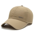 Khaki breathable mesh sports baseball cap with sport embroidery and sun protection - One Size / Deep Beige