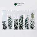 Rhinestones verde oscuro para manicura en bolsa de seis rejillas tamaños SS4 a SS16 - SS4-SS16(6 Rejillas) / Verde oscuro