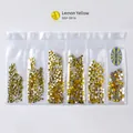 Lemon yellow flatback nail art rhinestones set in mixed sizes SS4 to SS16 - SS4-SS16(6 Grids) / Lemon Yellow