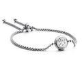 Polished silver Libra zodiac bracelet with adjustable box chain and sparkling diamond accent - Libra (KB120300-KFC)