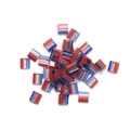 Square Tila glass beads with red, white and blue stripes for DIY jewelry making - New Red Blue (Large)
