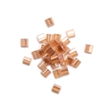 Translucent amber orange rectangular Tila beads for DIY jewelry making and crafts - Glazed Orange (Large)