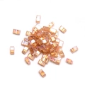 Rectangle two-hole Tila beads in amber champagne with iridescent AB coating - Colored Orange (Medium)