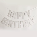 Detail of silver glitter Happy Birthday banner with shimmering texture for party decor - Silver Glitter Birthday