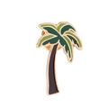 Cartoon coconut tree brooch in green and brown enamel with gold-tone alloy finish - Coconut Tree