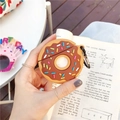 Brown silicone donut AirPods Pro case with colorful sprinkles and a black keychain clip - Brown Donut + Hook / AirPods 3rd Gen