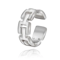 Anello a catena aperta regolabile con finitura argento lucido per un look minimalista - Stile a Maglie di Catena (SR21062801S) / Argento