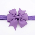 Infant purple ribbon fishtail bow headband with high elasticity for daily styling - Purple