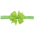 Elastic baby headband with a bright green ribbon fishtail bow for children - Emerald Green