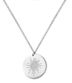 Collana in acciaio inossidabile argento con ciondolo a sole e occhio di Allah - Occhio del Male/Raggio di Sole / Argento