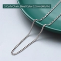 2.2mm steel color curb chain necklace in high quality durable stainless steel - Curb Chain 40+5cm / Steel