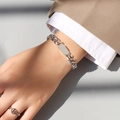 Ασημένιο Κουβανέζικο Βραχιόλι / Χρυσός 18K
