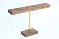 T-bar jewelry display stand with walnut wood base and brass rod for necklaces - Walnut Wood / Single-Layer Bracelet Stand / Large