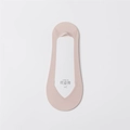 Beige nahtlose, tief ausgeschnittene Eisseide-Socken mit Wellenrand und Silikon-Haftung - Einheitsgröße / Rosa