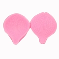 Two-piece pink silicone leaf vein molds for fondant cake decoration and DIY crafting - 2-Piece Set-Pink