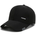 Classic black cotton baseball cap with SPORT side patch and CAP brim detail - Adjustable / Black Sport Logo