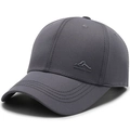 Dark grey baseball cap with mountain logo and detailed five-line stitching on the brim - Adjustable / Dark Grey Mountain Logo