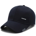 Navy blue cotton baseball cap with Sport metal badge and Cap textured brim detail - Adjustable / Navy Blue Sport Logo