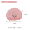 Pink mesh laundry bag for underwear, 20x20cm size with zipper and printed graphic - Diameter 20cm / Soft Pink Embroidery Underwear Bag