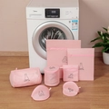 Set da 7 sacchetti per bucato rosa a rete fine per biancheria intima delicata - Set da 6 pezzi / Set da 6 Pezzi Rosa Cipria (Esclusa Borsa Cilindrica per Reggiseno)