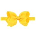 Solid bright yellow bow headband for babies made of high-elasticity ribbed fabric - Yellow