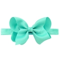 Tiffany blue handmade grosgrain bow headband with high elastic band for baby girls - 35-Tiffany Blue