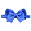 Elastic baby headband with a handcrafted blue grosgrain ribbon bow for kids - 36-Royal Blue