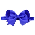 Royal blue grosgrain ribbon bow headband with high elasticity for kids and babies - 37-Navy Blue