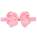 Pink handmade grosgrain ribbon bow headband for baby girls with high elasticity strap - 11-Nude Pink