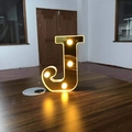 Golden mirror LED letter J lamp with warm white lights for birthday party decoration - Letter J