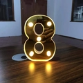 Number 8 shaped LED marquee light in gold mirror finish for romantic decoration - Number 8