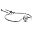 Bracciale Gemelli argento con catena regolabile e dettaglio diamante scintillante - Gemelli (KB120296-KFC)