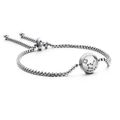 Bracciale zodiaco Pesci in acciaio al titanio argento con catena regolabile e cristalli - Pesci (KB120298-KFC)