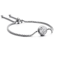 Silver adjustable Capricorn zodiac bracelet with sparkling zircon and engraved coin - Capricorn (KB120305-KFC)