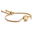 Verstellbares goldenes Sternzeichen-Armband mit rundem Wassermann-Anhänger und Stein - 12mm Zubehör / Wassermann