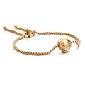 Adjustable golden Sagittarius zodiac bracelet featuring a box chain and zircon stone - 12mm Accessory / Sagittarius