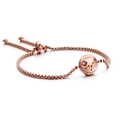 Rose gold Virgo zodiac bracelet with diamond-set pendant and adjustable chain - Virgo