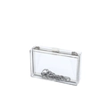Clear acrylic rectangular clutch bag with silver snake chain and metal clasp closure - Clear Silver Frame Without Chain