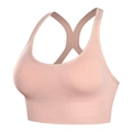 Rosa nahtloser Sport-BH mit überkreuzten Trägern und breitem Rippenbündchen - S / Sandrosa