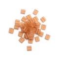 Translucent matte amber Tila beads with double holes for DIY jewelry making - Matte Orange (Large)