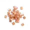 Translucent amber orange Tila beads in a rectangular faceted glass finish for DIY crafts - Colored Orange (Large)