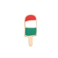 Detailed close-up of a tricolor popsicle enamel pin with elegant gold metal edges - Tricolor Ice Lolly