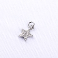 Macro shot of silver star pendant with micro-paved zircons and polished finish - Platinum Star (Pendant Only) / Silver