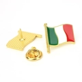 Italian flag enamel lapel pin in gold plating with butterfly clutch backing - Italy Style