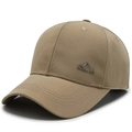 Classic khaki baseball cap featuring peak logo embroidery and structured six-panel design - Adjustable / Khaki Mountain Logo