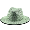 Green wool felt fedora hat with sparkling rhinestones for stage performance and fashion - Mint Green Full Rhinestone (JXF-48608)